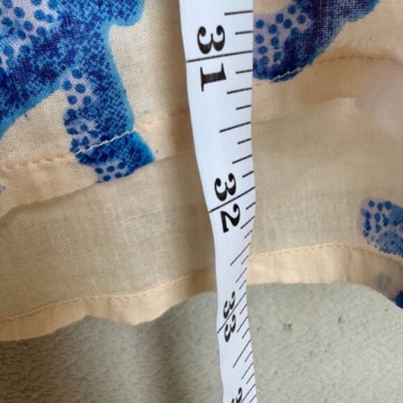 100% Cotton Ivory and Blue Coral Print Swim Cover Up - Picture 9 of 9